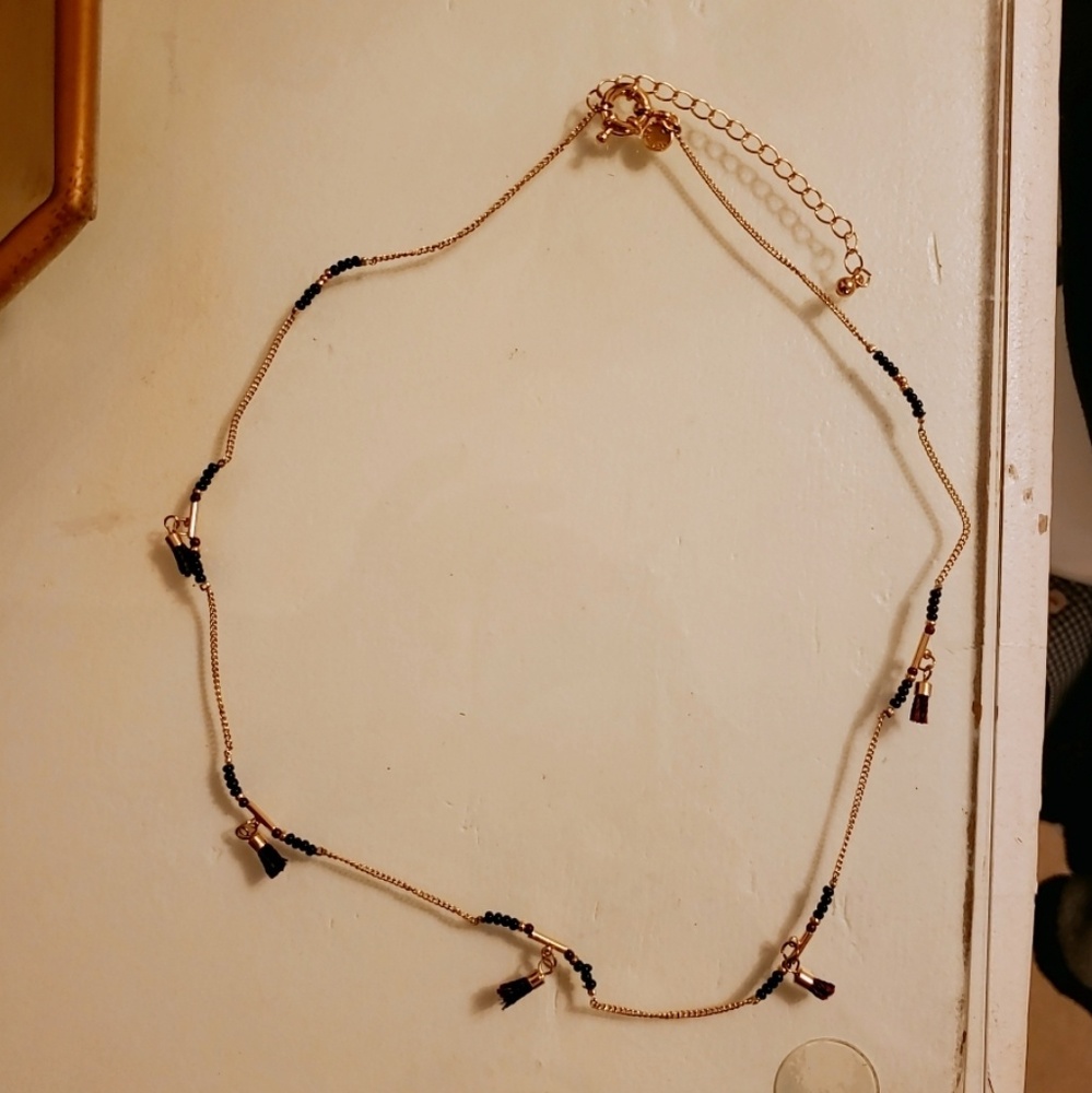 FREE W ANY PURCHASE NEW gold/black/maroon necklace